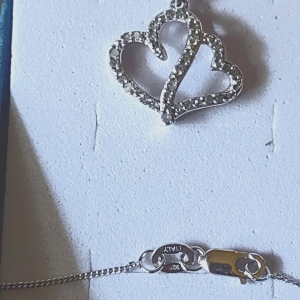 Sterling Silver Double hearts necklace